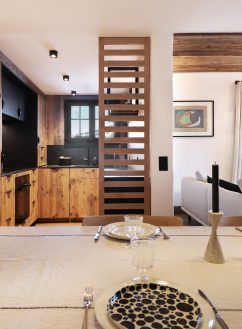 Projet miage salle à manger cuisine chalet bois moderne appartement megeve
