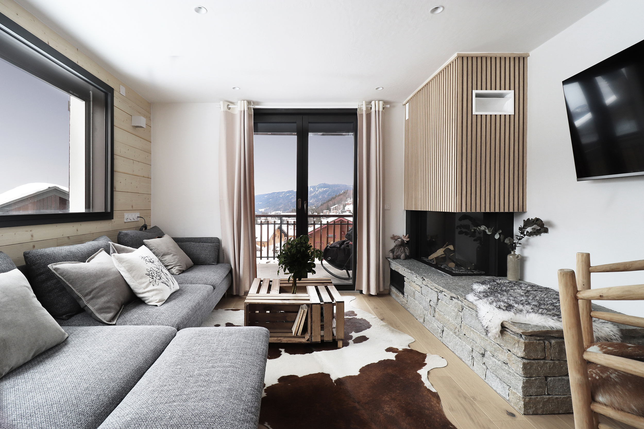 projet pernand salon montagne scandinave couleurs bois moderne